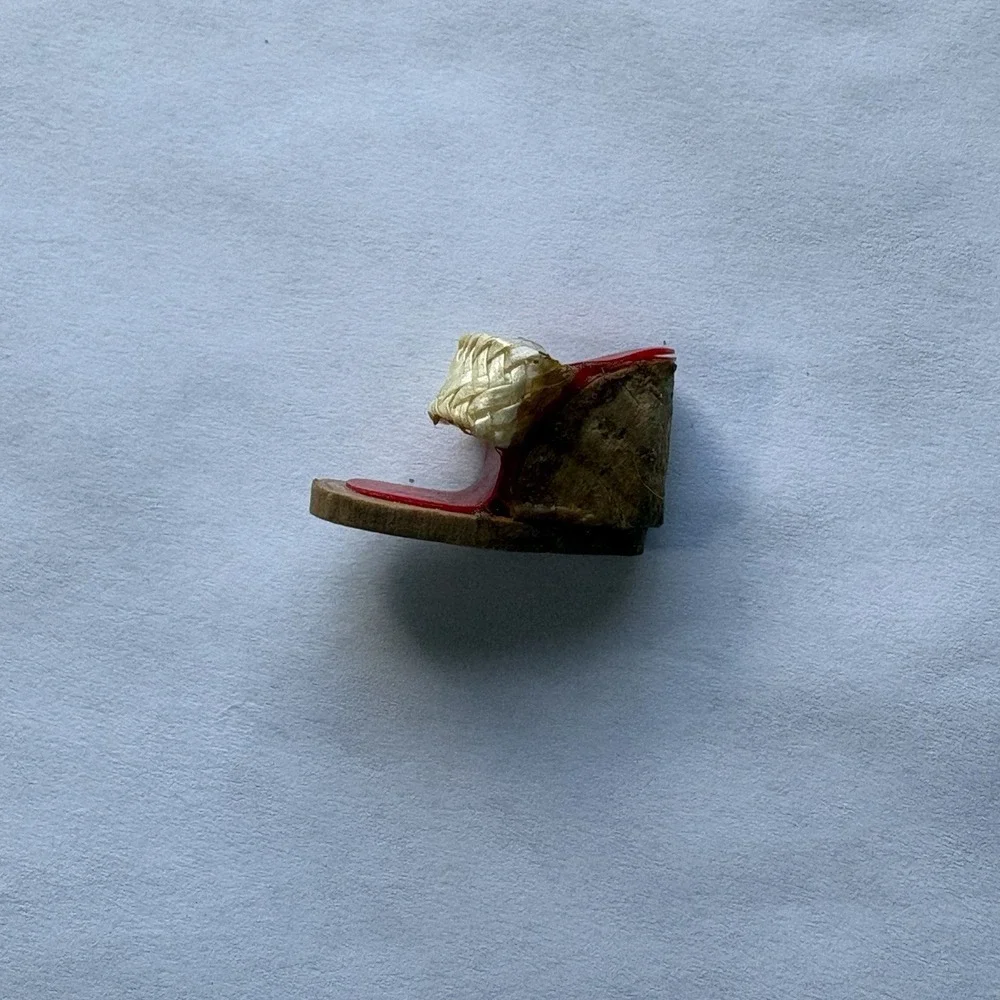 Barbie Gold And‎ Red Wedge Shoe—Single